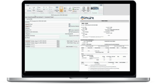Laptop running iMaint